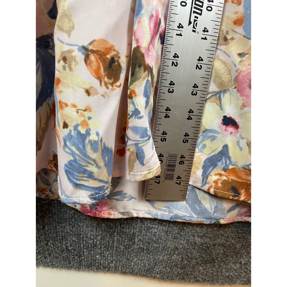 Gypsies & Moondust Floral Maxi Dress Women's Medium Pink Blue Smocked Sleeveless - Picture 9 of 12